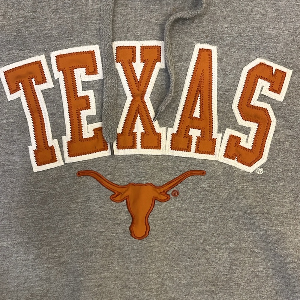 Texas Longhorns Gray Hoodie with Burnt Orange Appliqué